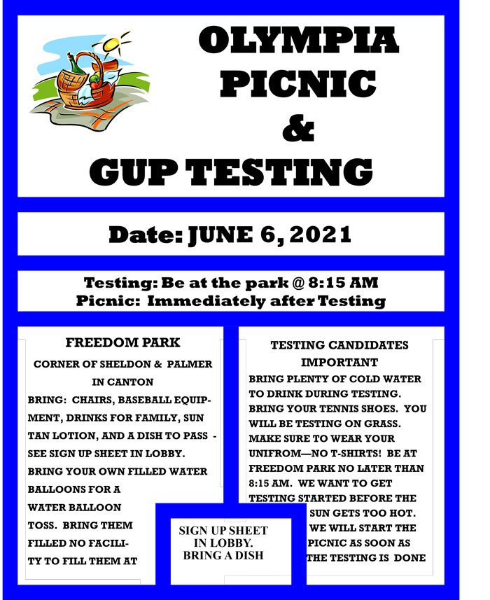 olympia-PICNIC-&-GUP-TESTING-2021 olympia taekwondo event